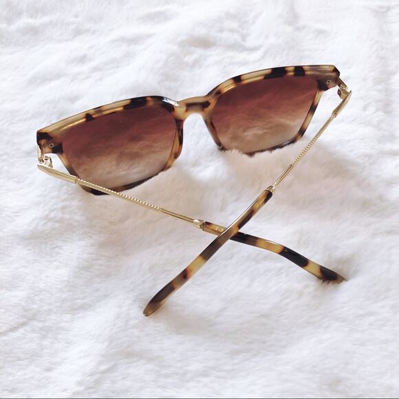 Naomi Tortoise Brown Square Sleek Sunglasses - Picture 5 of 7